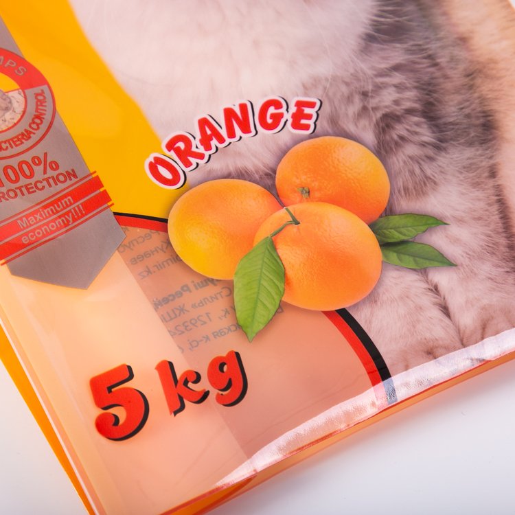 New Design Biodegradable Orange 5kg 10kg Cat Litter Bag Package with Handle - Image 5