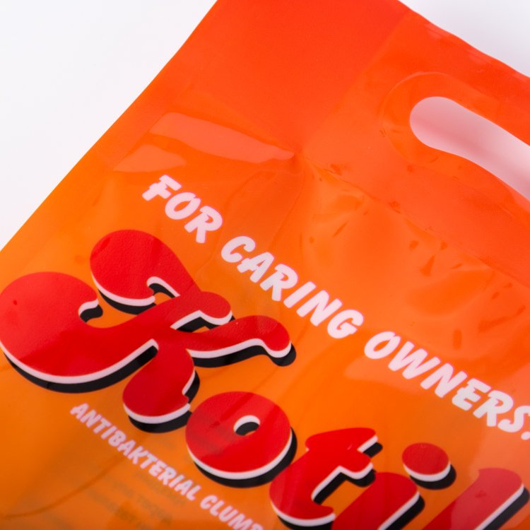 New Design Biodegradable Orange 5kg 10kg Cat Litter Bag Package with Handle - Image 3