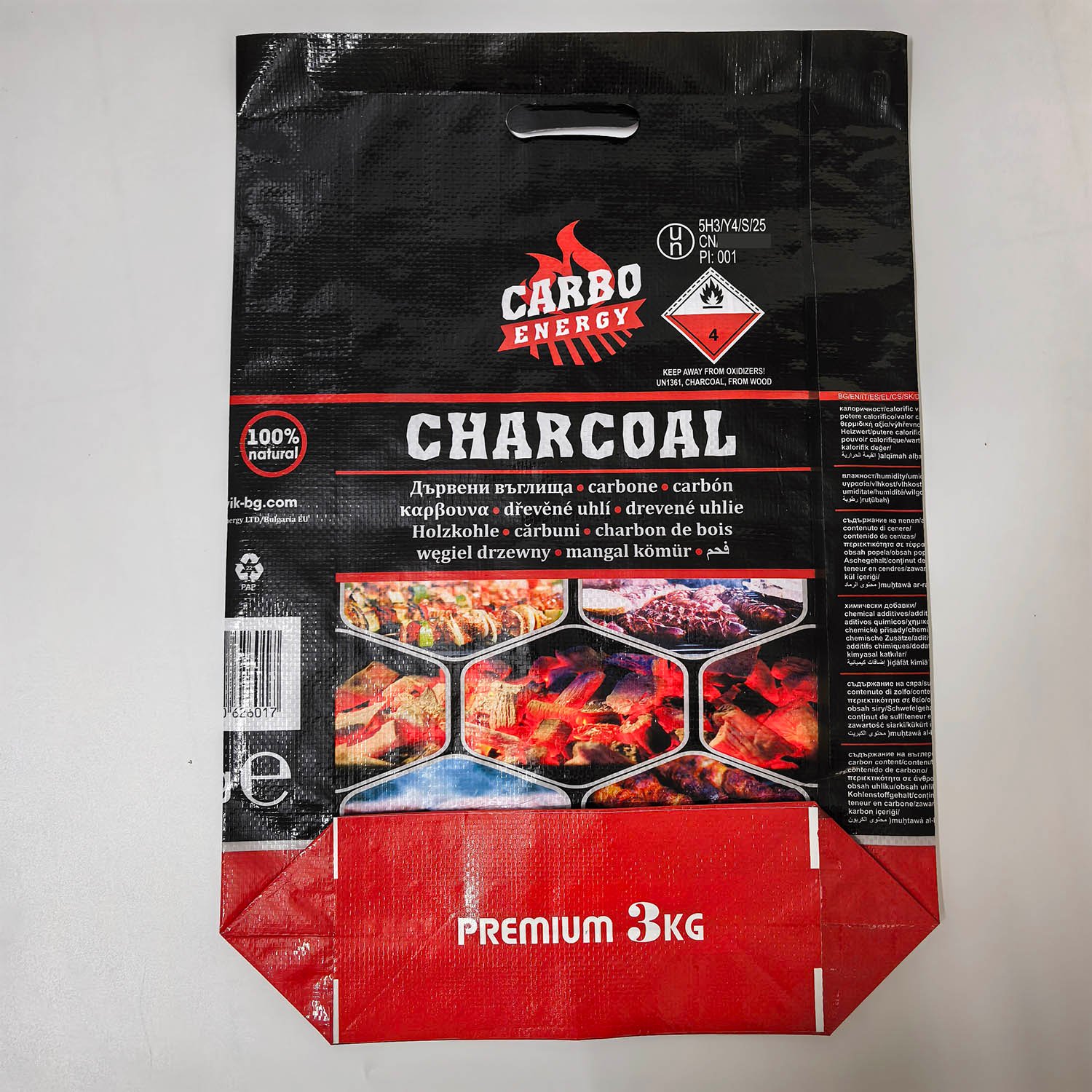 3kg coal bag un 1361 dangerous goods charcoal package bag - Image 2