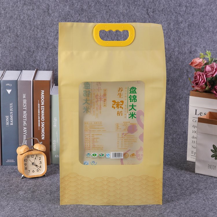Food grade flour bag 5kg with carrying handle clear window